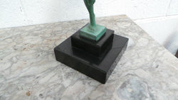 French Art Deco Sculpture Of Nude With Trumpet By Guerbe | Antique & Vintage | Moonee Ponds Antiques | Australia Wide Delivery