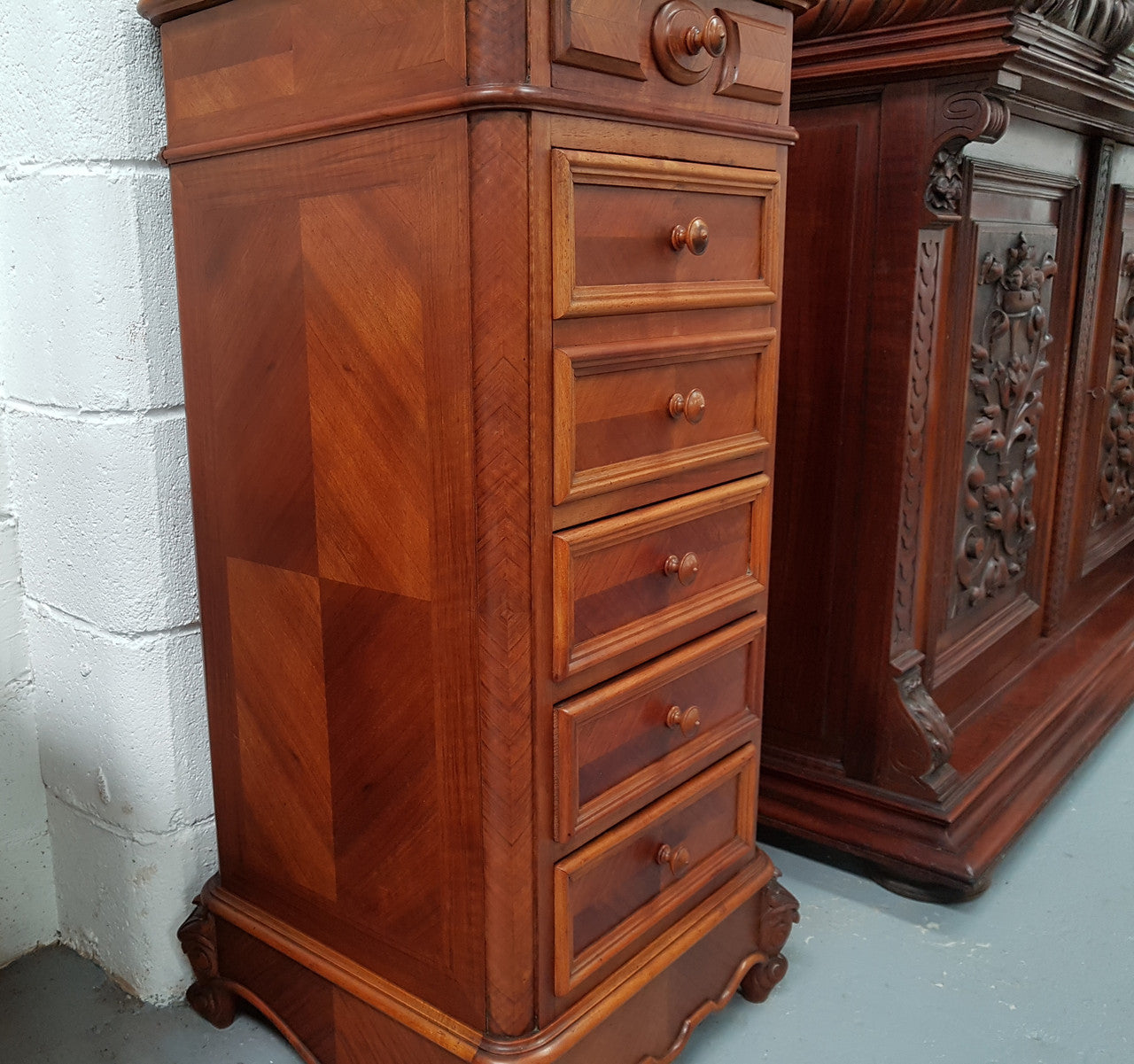 19th Century Louis XV Style French Walnut Drawers With Inset Marble Top | Antique & Vintage | Moonee Ponds Antiques | Australia Wide Delivery