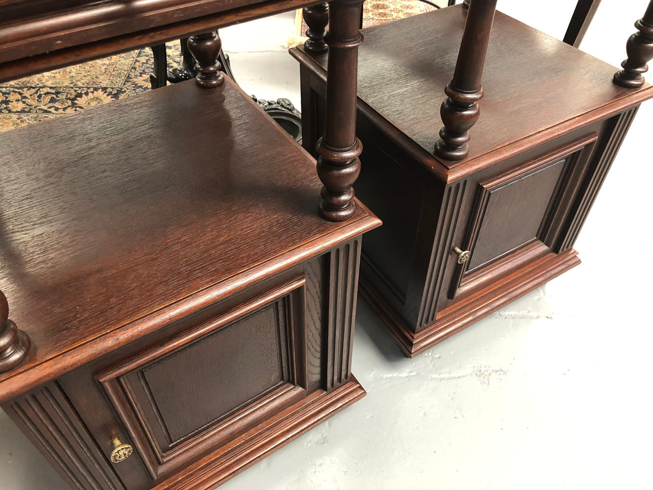 Beautiful Pair of French Dark Oak Bedsides | Antique & Vintage | Moonee Ponds Antiques | Australia Wide Delivery