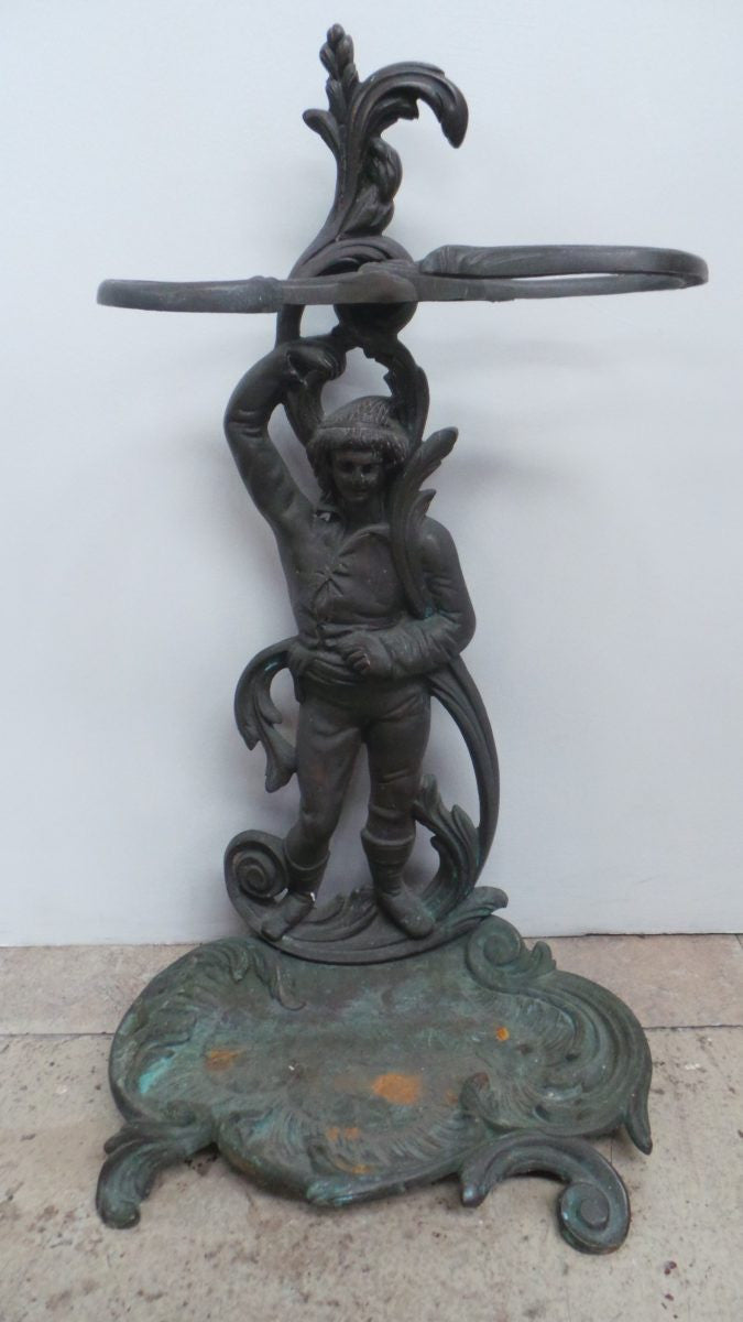 An Antique French Heavy Bronze Umbrella Stand
