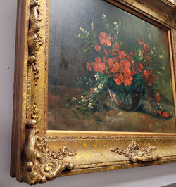 Signed Oil on Canvas of a Charming Floral Arrangement in Vase | Antique & Vintage | Moonee Ponds Antiques | Australia Wide Delivery