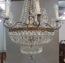 French Bronze & Crystal Six Candle Light Chandelier | Antique & Vintage | Moonee Ponds Antiques | Australia Wide Delivery