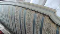 French Chalk Painted Upholstered Queen Size Bed | Antique & Vintage | Moonee Ponds Antiques | Australia Wide Delivery