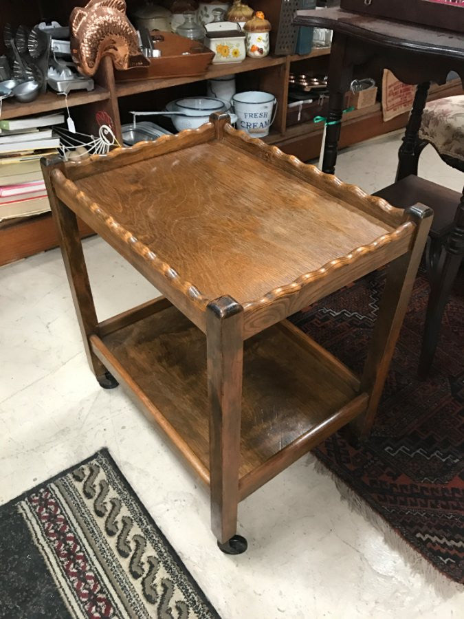 Antique Oak Auto Trolley