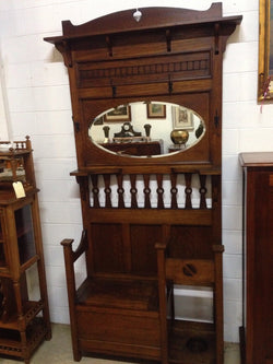 Australian Oak Arts and Crafts Hallstand | Antique & Vintage | Moonee Ponds Antiques | Australia Wide Delivery