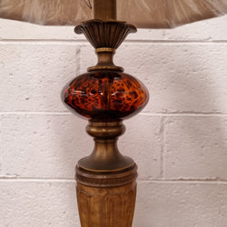 Beautiful Pair of Metal & Glass Lamp Bases with New Gold Shades | Antique & Vintage | Moonee Ponds Antiques | Australia Wide Delivery