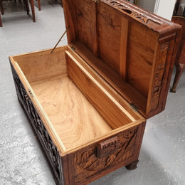 Impressive Carved Camphor Wood Chest