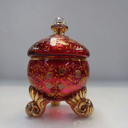 Bohemian Moser Style Cranberry Art Glass-1