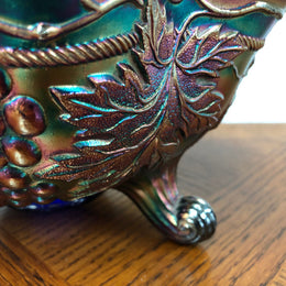 Large Cobalt Carnival Glass Bowl