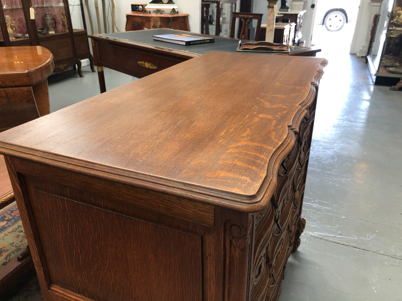 French Walnut Carved Chest Of Drawers