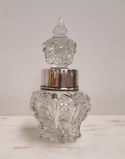 Decorative Hallmarked Silver Top Cut Crystal Scent Bottle | Antique & Vintage | Moonee Ponds Antiques | Australia Wide Delivery