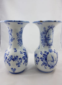 Pair Delftware Vases | Antique & Vintage | Moonee Ponds Antiques | Australia Wide Delivery