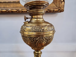 Victorian Banquet Lamp “Globe Vulcan” With Original Acid Etched Shade | Antique & Vintage | Moonee Ponds Antiques | Australia Wide Delivery