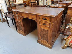 Superb French Oak Beautifully Carved Desk | Antique & Vintage | Moonee Ponds Antiques | Australia Wide Delivery