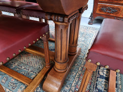 French Oak Double Pedestal Farmhouse Dinning Table | Antique & Vintage | Moonee Ponds Antiques | Australia Wide Delivery
