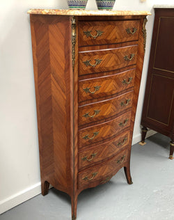Kingwood Louis XV Inlaid Marble Top Semainier | Antique & Vintage | Moonee Ponds Antiques | Australia Wide Delivery