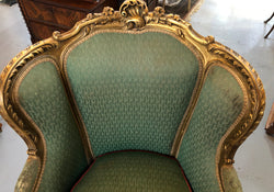 Charming Louis XV Glided Walnut Chair - Carved Bergère | Antique & Vintage | Moonee Ponds Antiques | Australia Wide Delivery