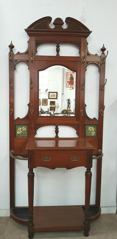 A Monumental Late Victorian Walnut Hall Stand