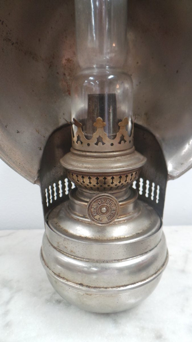 Antique Kerosene Metal Lamp With Reflector
