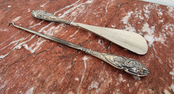 Art Nouveau Style Birmingham Silver Shoe Horn & Boot Lace Hook | Antique & Vintage | Moonee Ponds Antiques | Australia Wide Delivery