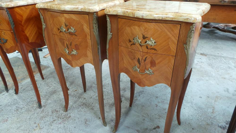 Beautiful Pair Of French Inlaid Bedsides | Antique & Vintage | Moonee Ponds Antiques | Australia Wide Delivery