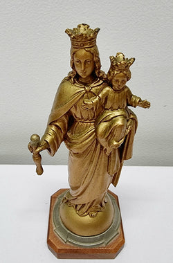Vintage Mary Gilt Metal on Wooden Stand | Antique & Vintage | Moonee Ponds Antiques | Australia Wide Delivery