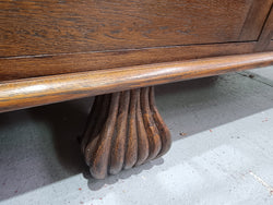Lovely Oak Tudor Style Rope Edge Sideboard With Leadlight Centre Door | Antique & Vintage | Moonee Ponds Antiques | Australia Wide Delivery