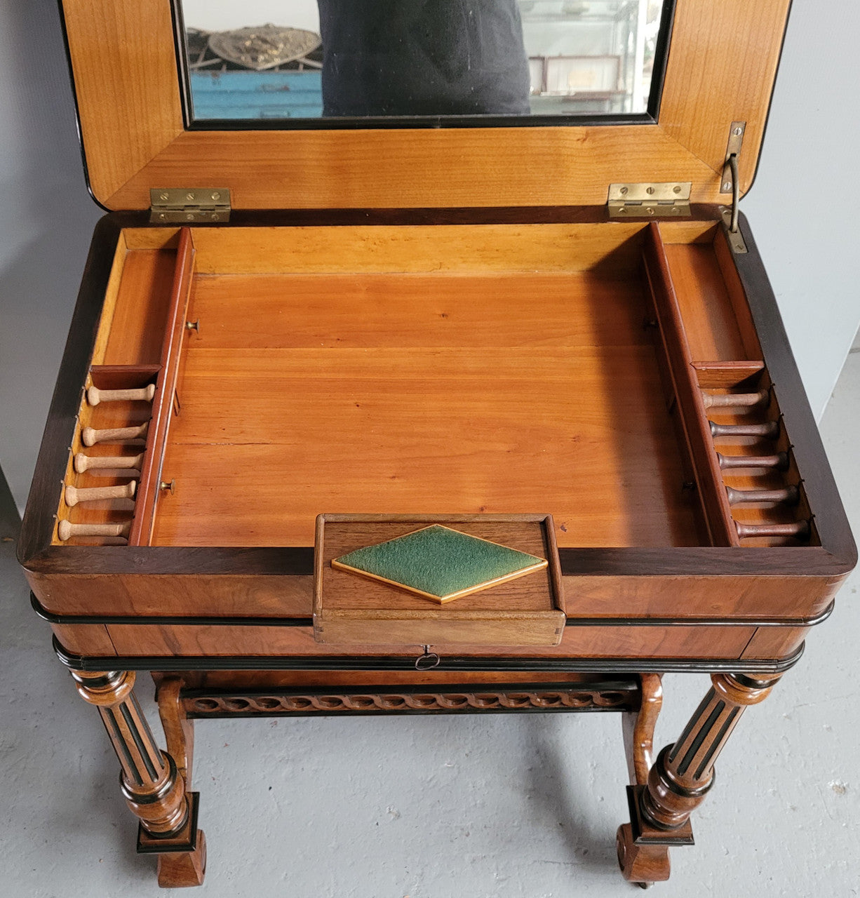 French 19th Century Mahogany & Ebonised Sewing-Work Table | Antique & Vintage | Moonee Ponds Antiques | Australia Wide Delivery