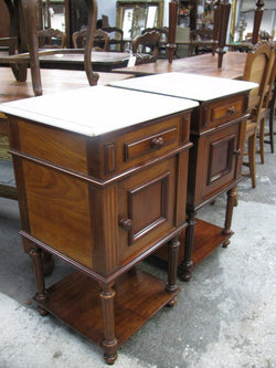 Pair Of French Mahogany Bedside Cabinets | Antique & Vintage | Moonee Ponds Antiques | Australia Wide Delivery