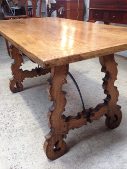 French Oak Spanish Style Table - Desk | Antique & Vintage | Moonee Ponds Antiques | Australia Wide Delivery