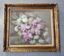 Stunning French Framed Pastel Painting of Irises | Antique & Vintage | Moonee Ponds Antiques | Australia Wide Delivery