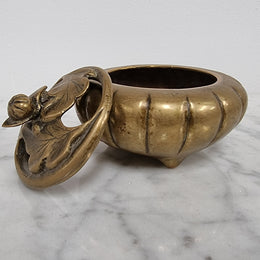 Antique Chinese Brass 3 Legged Incense Burner