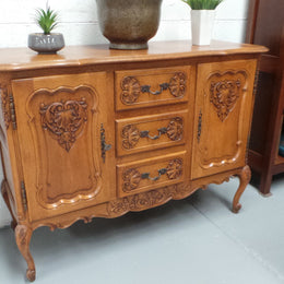 Beautiful Carved French Oak Sideboard