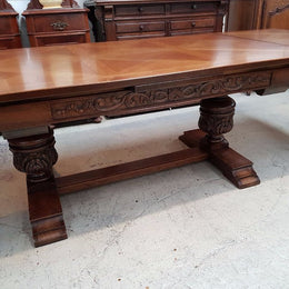 French Oak Extension Dining Table-1