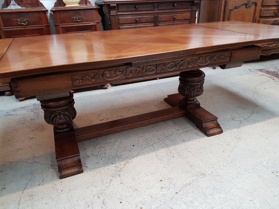 French Oak Extension Dining Table-1