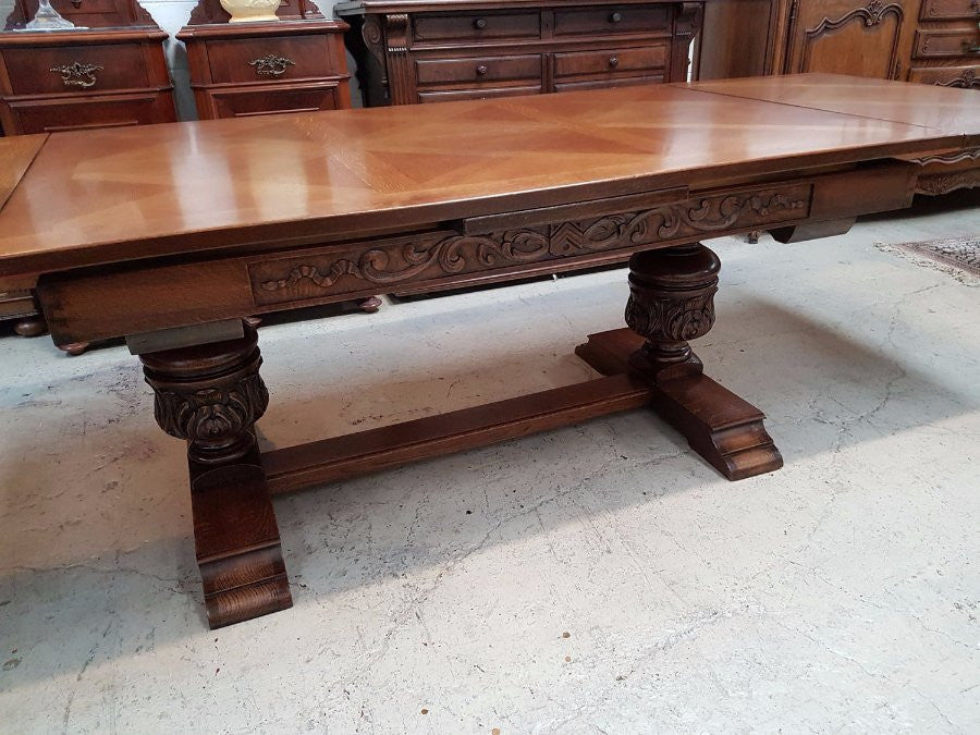 French Oak Extension Dining Table-1 | Antique & Vintage | Moonee Ponds Antiques | Australia Wide Delivery