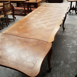 French Louis XV Parquetry Style Dining Table