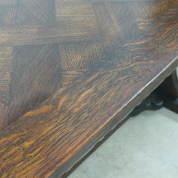 French Oak Desk With A Parquetry Top