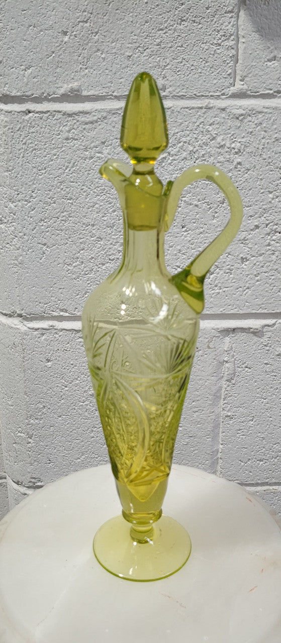 Stunning Uranium Glass Decanter & Stopper | Antique & Vintage | Moonee Ponds Antiques | Australia Wide Delivery