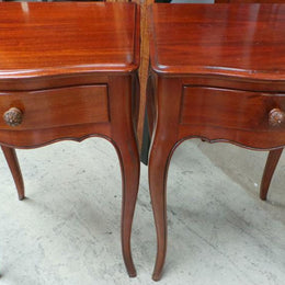 Pair of French Style Mahogany Bedside Cabinets