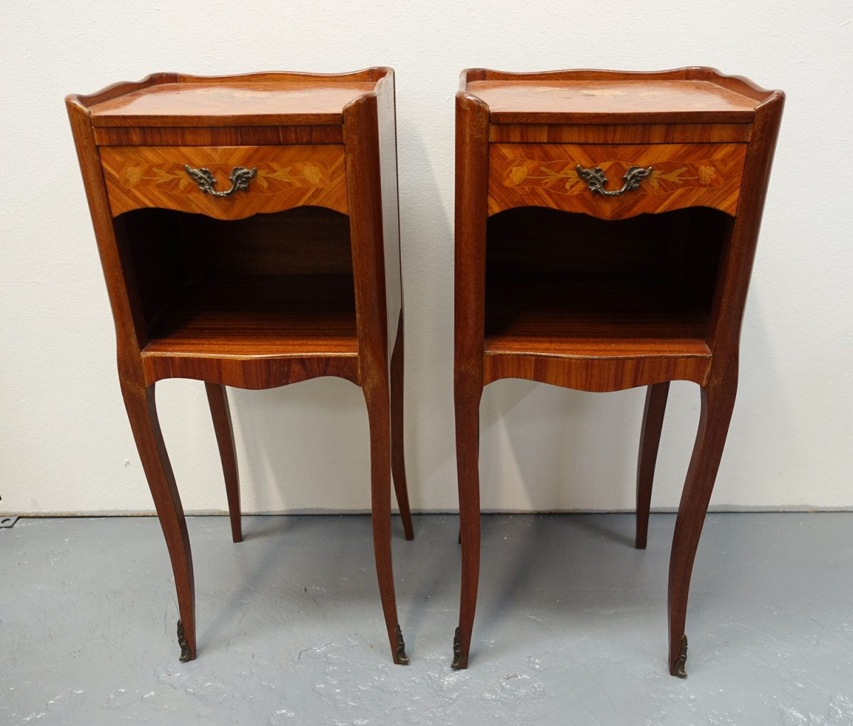 Pair Of French Marquetry Bedsides