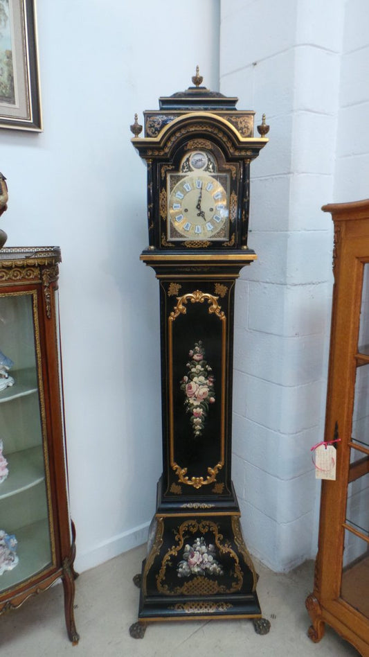 French Hand painted Grandmother clock
