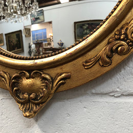 Wooden Antique Gilt Frame Convex Mirror