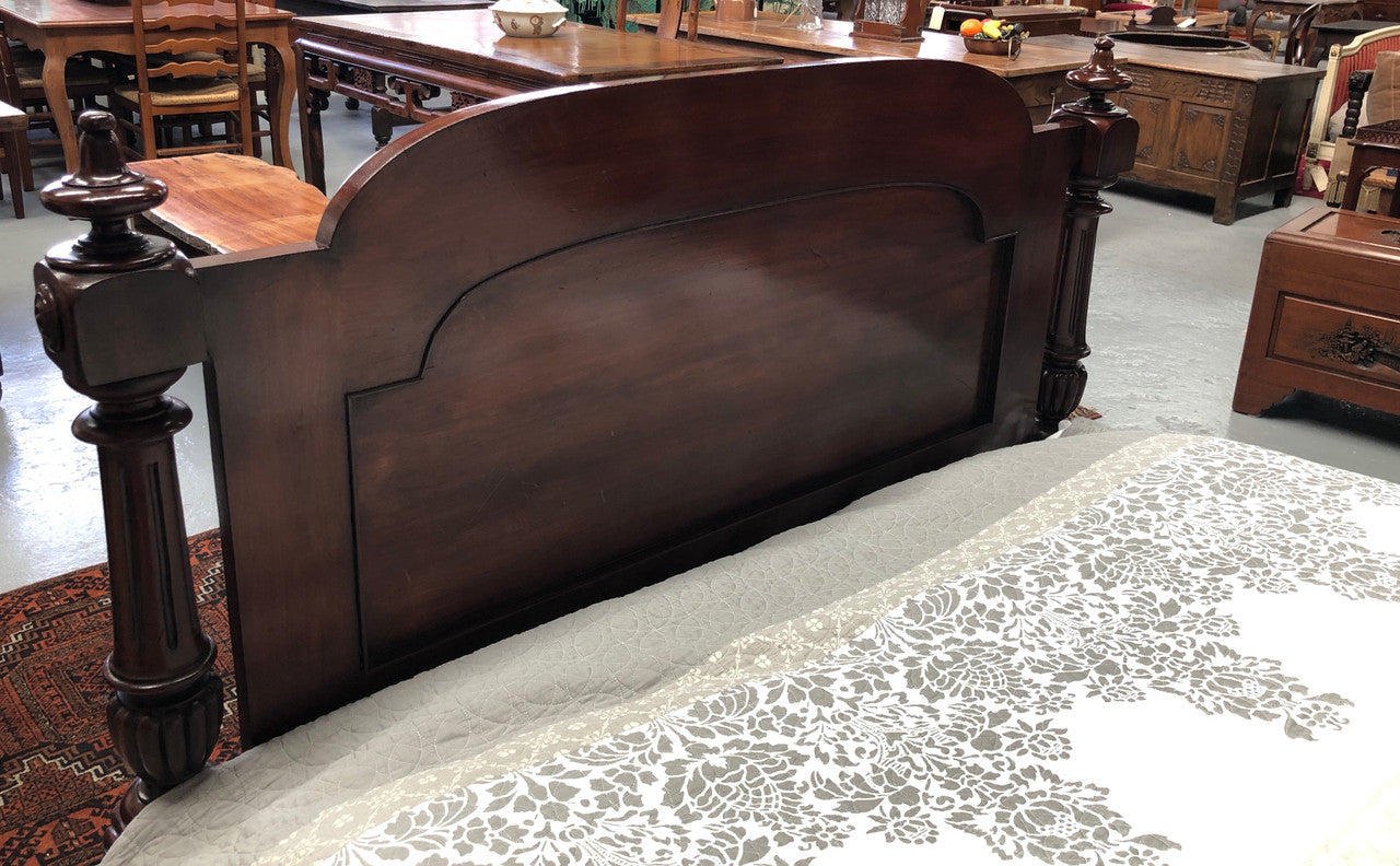 Antique Carved Mahogany Half Tester Poster Bed | Antique & Vintage | Moonee Ponds Antiques | Australia Wide Delivery