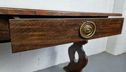 French Dark Oak Two Drawer Desk or Console Table | Antique & Vintage | Moonee Ponds Antiques | Australia Wide Delivery