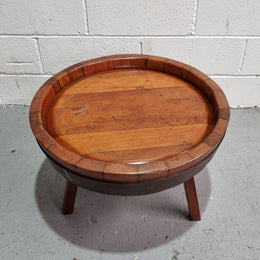 Vintage Hand Crafted barrel coffee table. It has been sourced locally and is in good original condition.