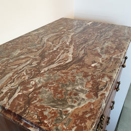 Louis XV Style Inlaid Marble Top Seminar