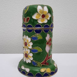 Vintage Cloisonné Toothpick-Match Holder