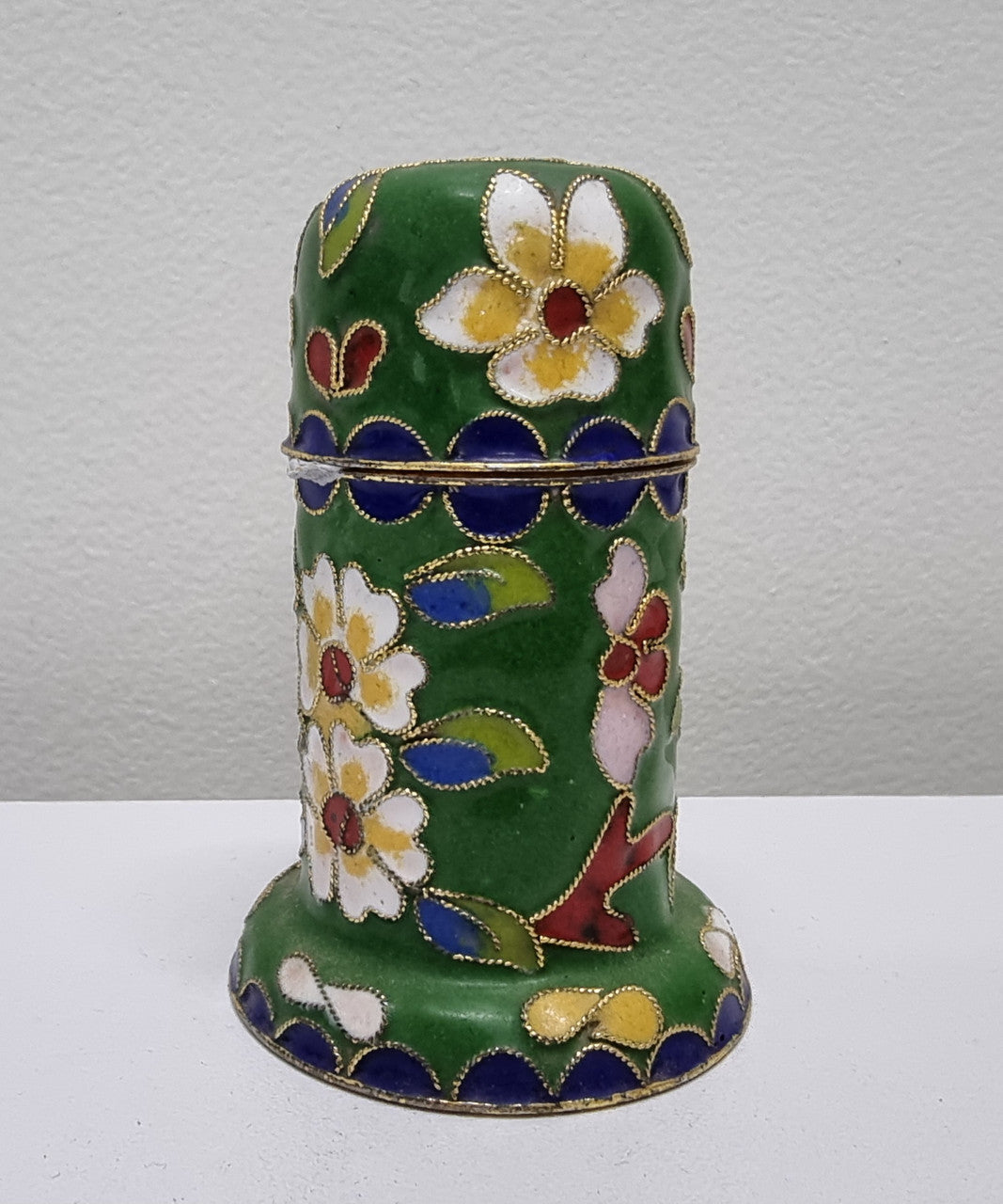 Vintage Cloisonné Toothpick-Match Holder