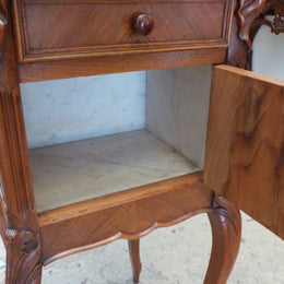French Walnut Single Bedside Cabinet